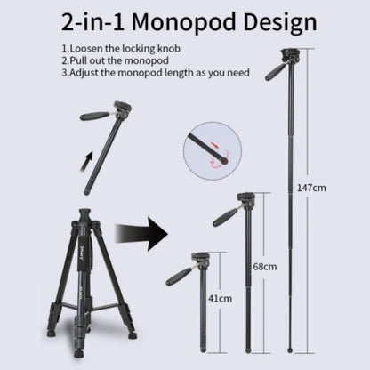 JMARY KP-2274 5-section Adjustable Monopod Multi-function Outdoor Photography Tripod - Tripods by Jmary | Online Shopping UK | buy2fix