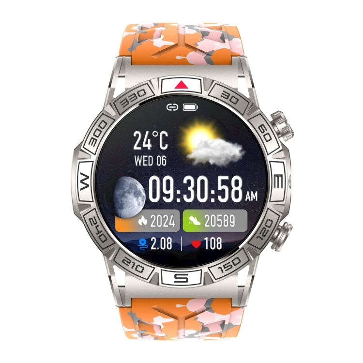 KC80 1.43 inch Color Screen Smart Watch, Support AI Voice Assistant / Bluetooth Call(Camouflage Orange) - Smart Watches by buy2fix | Online Shopping UK | buy2fix