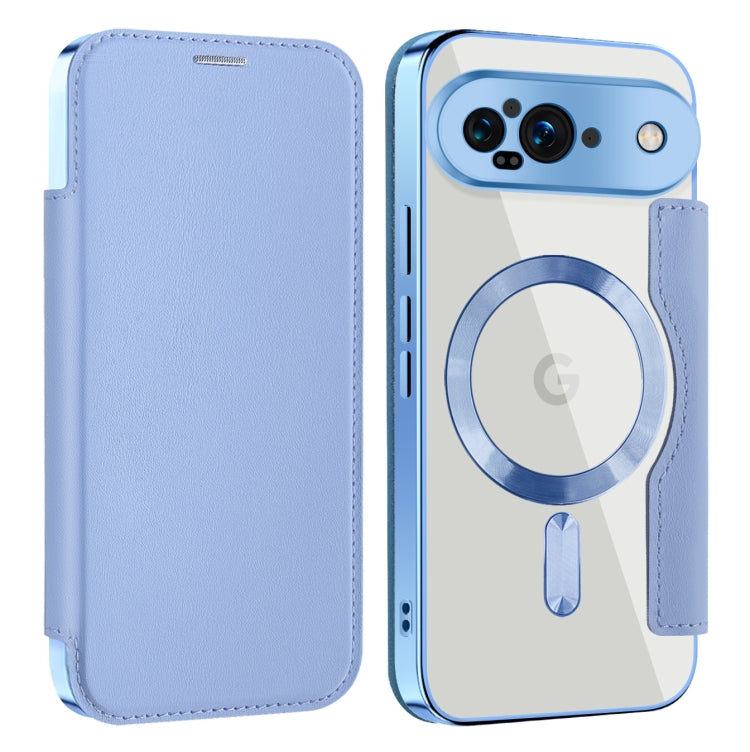 For Google Pixel 9 Shield MagSafe RFID Anti-theft Leather Phone Case(Blue) - Google Cases by buy2fix | Online Shopping UK | buy2fix