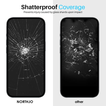 For iPhone 15 Pro Max NORTHJO 2pcs A++ Screen Protector Tempered Glass Film with Installation Frame - iPhone 15 Pro Max Tempered Glass by NORTHJO | Online Shopping UK | buy2fix