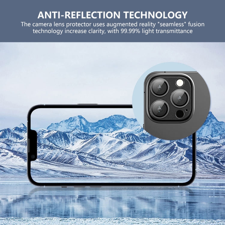 For iPhone 16 / 16 Plus ENKAY Anti-reflection Camera Lens Aluminium Alloy Tempered Glass Film(Silver) - iPhone 16 Plus Tempered Glass by ENKAY | Online Shopping UK | buy2fix