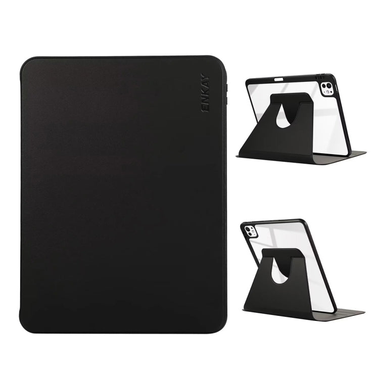 For iPad Pro 11 2024 ENKAY 360 Rotation PMMA Leather Smart Tablet Case with Pen Slot(Black) - iPad Air 13 2025 / 2024 Cases by ENKAY | Online Shopping UK | buy2fix