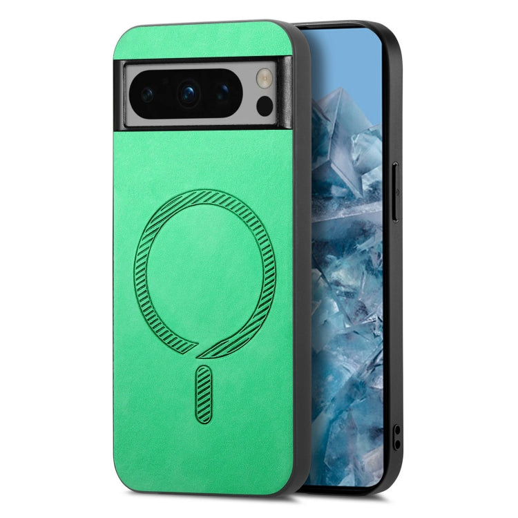 For Google Pixel 9 Pro XL Retro Magsafe Magnetic PU Back Cover Phone Case(Green) - Google Cases by buy2fix | Online Shopping UK | buy2fix