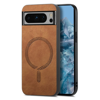 For Google Pixel 9 Pro XL Retro Magsafe Magnetic PU Back Cover Phone Case(Brown) - Google Cases by buy2fix | Online Shopping UK | buy2fix