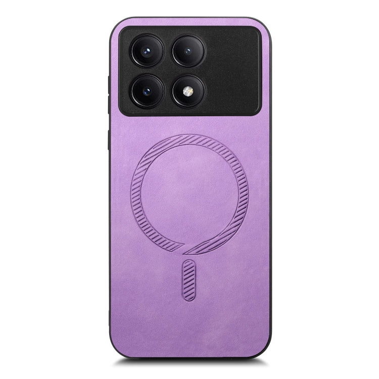 For Xiaomi Redmi K70 / K70 Pro 5G Solid Color Retro Magsafe PU Back Cover Phone Case(Purple) - K70 Pro Cases by buy2fix | Online Shopping UK | buy2fix