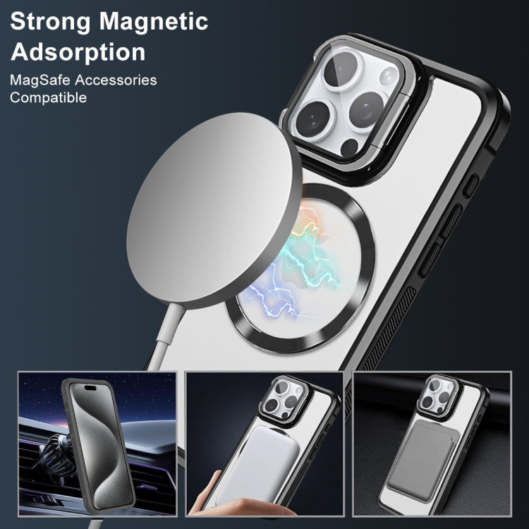 For iPhone 16 Pro CD-grain Magsafe Acrylic Hybrid TPU Phone Case(Black) - iPhone 16 Pro Cases by buy2fix | Online Shopping UK | buy2fix