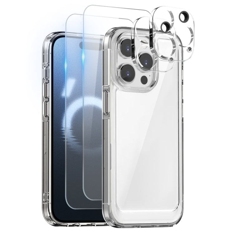 For iPhone 16 Pro NORTHJO 5 in 1 Clear Phone Case with 2pcs Screen Film + 2pcs Camera Lens Film - iPhone 16 Pro Cases by NORTHJO | Online Shopping UK | buy2fix