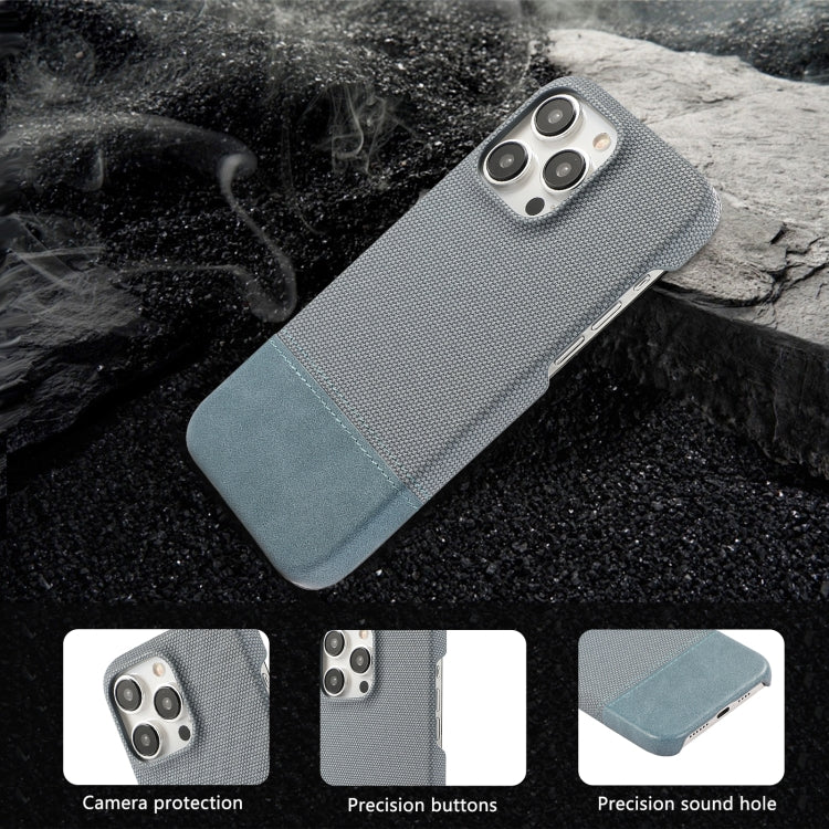 For iPhone 16 Plus Stitching Cloth PU Shockproof Phone Case(Blue) - iPhone 16 Plus Cases by buy2fix | Online Shopping UK | buy2fix