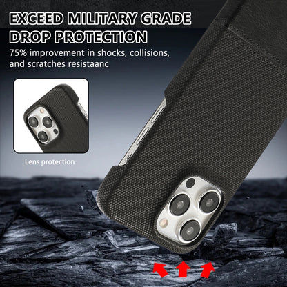 For iPhone 16 Plus Stitching Cloth PU Shockproof Phone Case(Black) - iPhone 16 Plus Cases by buy2fix | Online Shopping UK | buy2fix