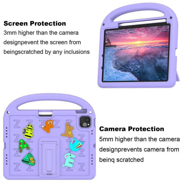 For iPad Air 11 2024 Cartoon Sparrow EVA Shockproof Tablet Case(Taro Purple) - iPad Air 11 2024 Cases by buy2fix | Online Shopping UK | buy2fix