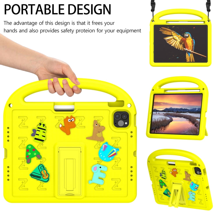 For iPad Air 11 2024 Cartoon Sparrow EVA Shockproof Tablet Case(Yellow) - iPad Air 11 2024 Cases by buy2fix | Online Shopping UK | buy2fix