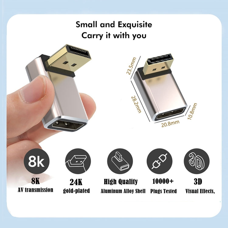 JUNSUNMAY 8K 60Hz PD1.4 Male Displayport to Female Displayport Adapter Converter, Angle:Right -  by JUNSUNMAY | Online Shopping UK | buy2fix