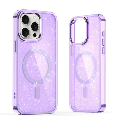 For iPhone 16 Pro Glitter MagSafe Shockproof Phone Case(Purple) - iPhone 16 Pro Cases by buy2fix | Online Shopping UK | buy2fix