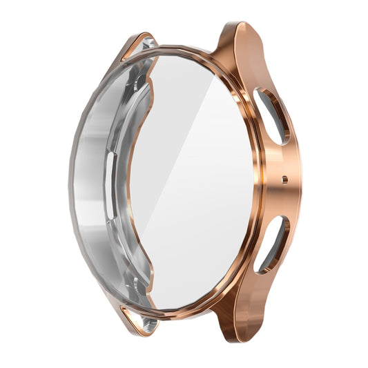 For Samsung Galaxy Watch7 44mm ENKAY Hat-Prince Full Coverage Electroplated Soft TPU Case with Screen Protection(Rose Gold) - Watch Cases by ENKAY | Online Shopping UK | buy2fix