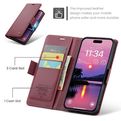 For iPhone 16 Pro Max CaseMe 023 Butterfly Buckle Litchi Texture RFID Anti-theft Leather Phone Case(Red) - iPhone 16 Pro Max Cases by CaseMe | Online Shopping UK | buy2fix