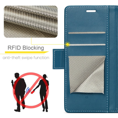 For iPhone 16 Plus CaseMe 023 Butterfly Buckle Litchi Texture RFID Anti-theft Leather Phone Case(Blue) - iPhone 16 Plus Cases by CaseMe | Online Shopping UK | buy2fix