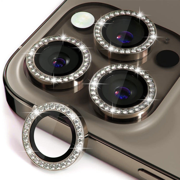 For iPhone 16 Pro / 16 Pro Max ENKAY AR Anti-reflection Individual Diamond Ring Camera Lens Glass Full Film(Titanium Gold) - iPhone 16 Pro Max Tempered Glass by ENKAY | Online Shopping UK | buy2fix