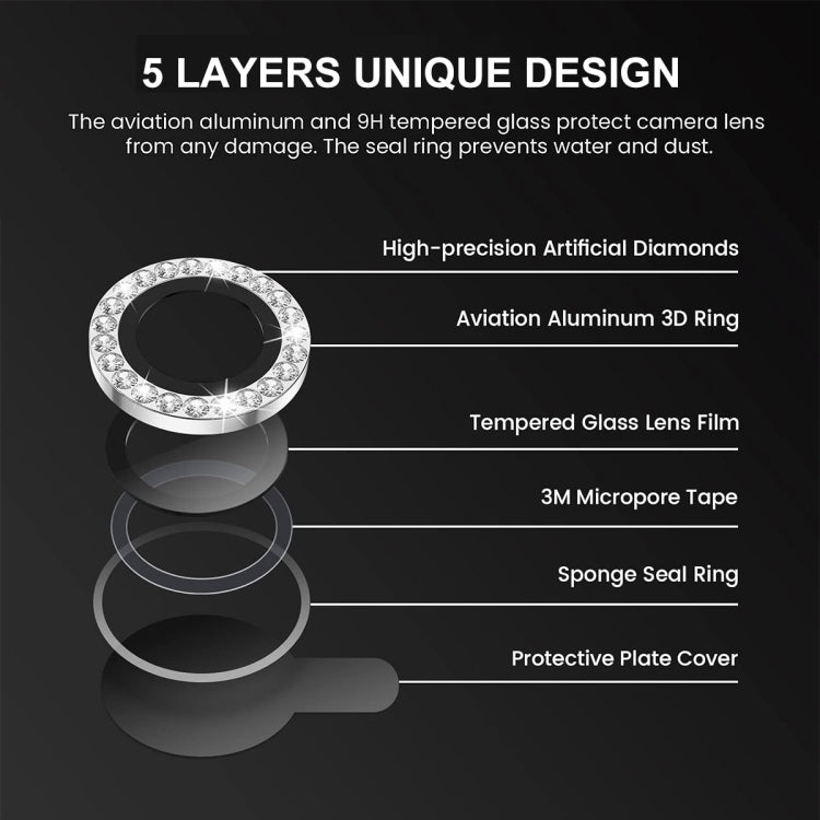 For iPhone 16 Pro / 16 Pro Max ENKAY AR Anti-reflection Individual Diamond Ring Camera Lens Glass Full Film(Titanium Gold) - iPhone 16 Pro Max Tempered Glass by ENKAY | Online Shopping UK | buy2fix