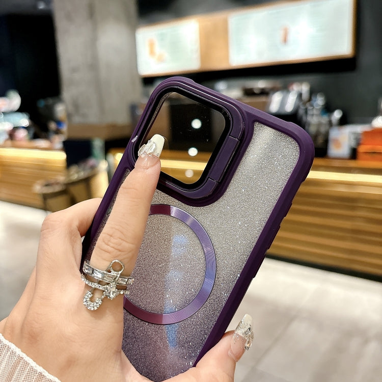 For iPhone 16 Pro Max CD-grain Gradient Glitter Magsafe Acrylic Hybrid TPU Phone Case(Purple) - iPhone 16 Pro Max Cases by buy2fix | Online Shopping UK | buy2fix