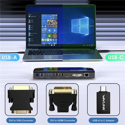 WAVLINK UG49DK4 Universal Laptop Docking Station Dual Monitor Supports DVI / HDMI / VGA(EU Plug) - USB 3.0 HUB by WAVLINK | Online Shopping UK | buy2fix