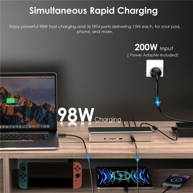 WAVLINK UTD41 PRO RJ45 / Audio / SD Card Reader 15-in-1 Thunderbolt 4 Docking Station, Plug:EU Plug -  by WAVLINK | Online Shopping UK | buy2fix