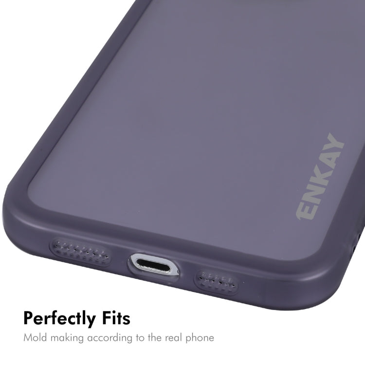 For iPhone 15 Pro Max ENKAY Hat-Prince Translucent Matte TPU Phone Case with Lens Film(White) - iPhone 15 Pro Max Cases by ENKAY | Online Shopping UK | buy2fix