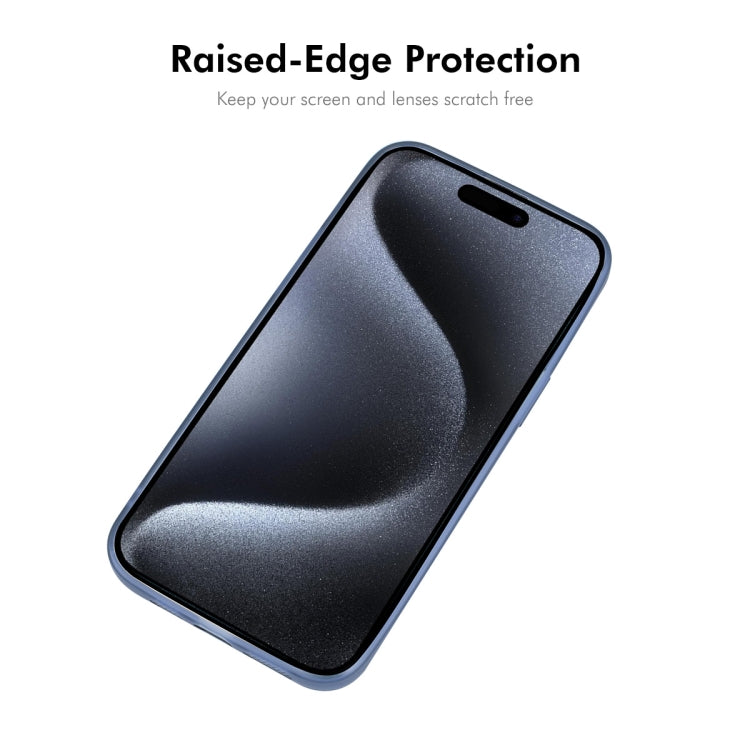 For iPhone 16 ENKAY Hat-Prince Translucent Matte TPU Phone Case with Lens Film(Blue) - iPhone 16 Cases by ENKAY | Online Shopping UK | buy2fix