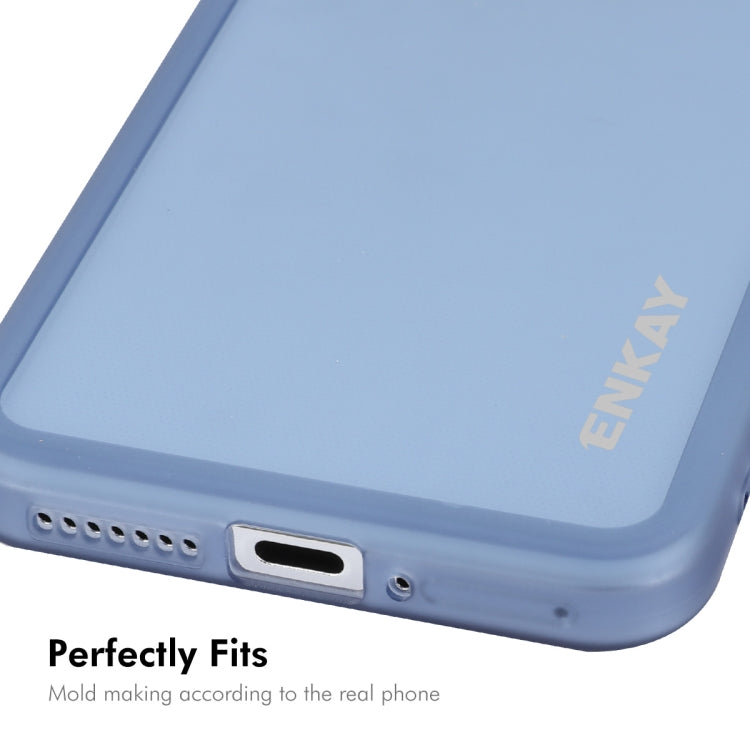 For Xiaomi 14 Pro ENKAY Hat-Prince Translucent Matte TPU Phone Case with Lens Film(Blue) - 14 Pro Cases by ENKAY | Online Shopping UK | buy2fix