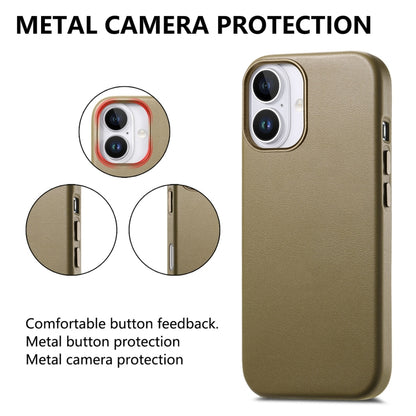 For iPhone 16 Electroplated Metal Button Shockproof Phone Case(Green) - iPhone 16 Cases by buy2fix | Online Shopping UK | buy2fix