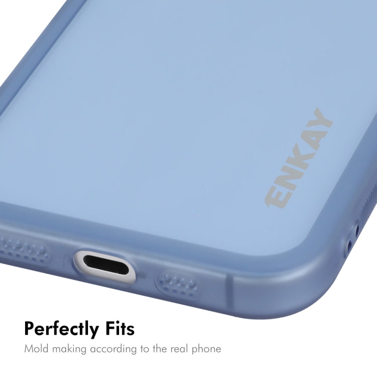 For iPhone 16 ENKAY Hat-Prince Translucent Matte TPU Phone Case with Lens Film + 9H Big Arc Edge Film(White) - iPhone 16 Cases by ENKAY | Online Shopping UK | buy2fix