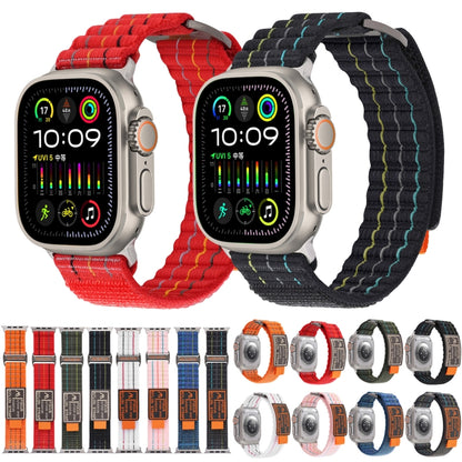 For Apple Watch Ultra 2 49mm Two Sections Nylon Hook and Loop Fastener Watch Band(Vibrant Orange) - Watch Bands by buy2fix | Online Shopping UK | buy2fix