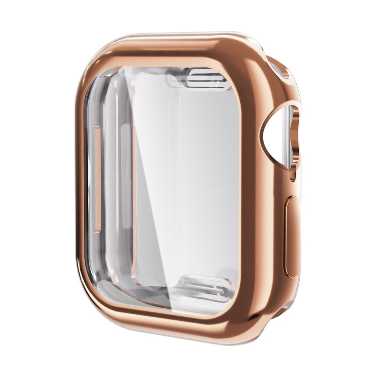 For Apple Watch Series 10 46mm ENKAY Hat-Prince Electroplated Soft TPU Case with Screen Film(Rose Gold) - Watch Cases by ENKAY | Online Shopping UK | buy2fix