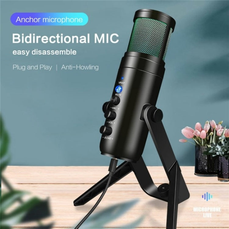 MU900 Max RGB Light E-Sports Gaming Condenser Microphone With Desktop Bracket - Microphone by buy2fix | Online Shopping UK | buy2fix