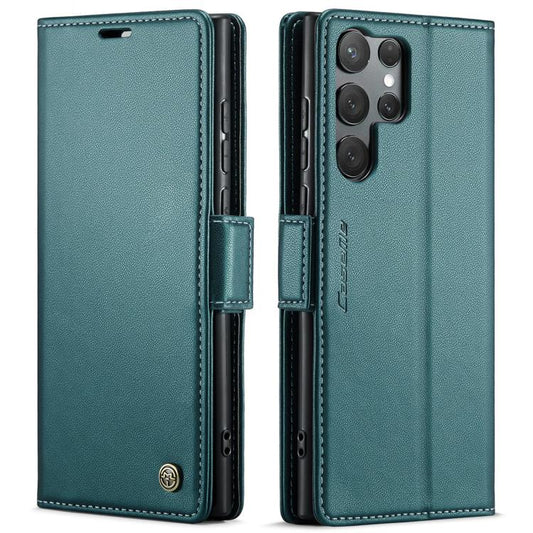 For Samsung Galaxy S25 Ultra 5G CaseMe 023 Butterfly Buckle Litchi Texture RFID Anti-theft Leather Phone Case(Green) - Galaxy S25 Ultra 5G Cases by CaseMe | Online Shopping UK | buy2fix