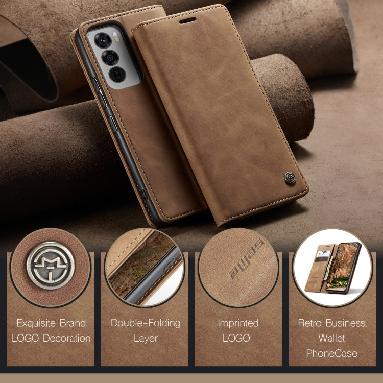 For OPPO Reno12 5G Global CaseMe 013 Multifunctional Horizontal Flip Leather Phone Case(Brown) - Reno12 Cases by CaseMe | Online Shopping UK | buy2fix