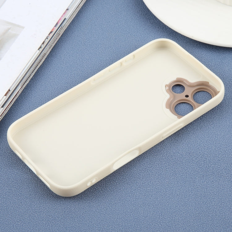 For iPhone 16 Plain Imitation Leather Back Cover Phone Case(White) - iPhone 16 Cases by buy2fix | Online Shopping UK | buy2fix