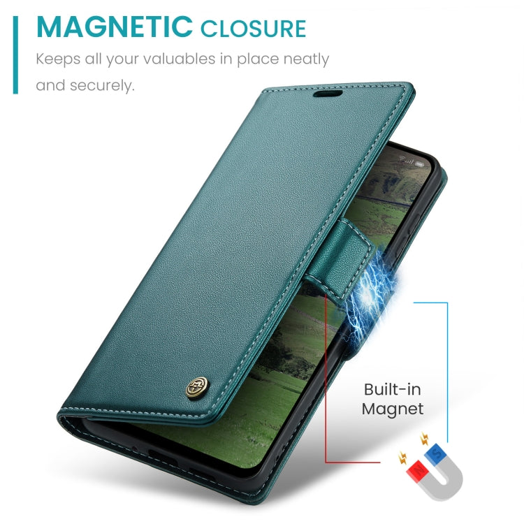 For OPPO Reno12 5G Global CaseMe 023 Butterfly Buckle Litchi Texture RFID Anti-theft Leather Phone Case(Green) - Reno12 Cases by CaseMe | Online Shopping UK | buy2fix