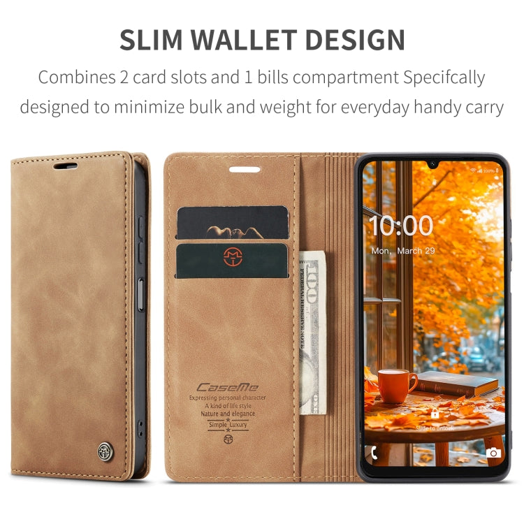 For Samsung Galaxy A06 CaseMe 013 Multifunctional Horizontal Flip Leather Phone Case(Brown) - Galaxy Phone Cases by CaseMe | Online Shopping UK | buy2fix