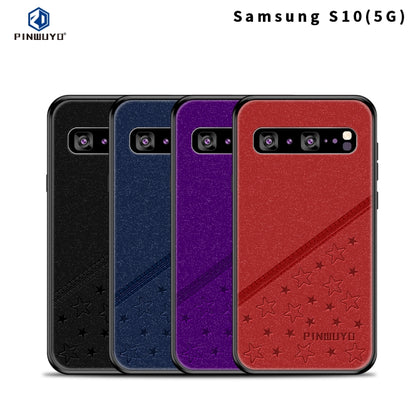 PINWUYO Full Coverage Waterproof Shockproof PC+TPU+PU Protective Case for Galaxy S10 5G(Black) - Galaxy Phone Cases by PINWUYO | Online Shopping UK | buy2fix