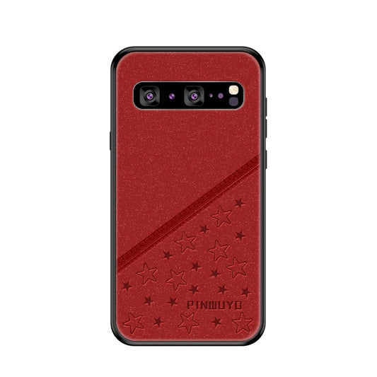 PINWUYO Full Coverage Waterproof Shockproof PC+TPU+PU Protective Case for Galaxy S10 5G(Red) - Galaxy Phone Cases by PINWUYO | Online Shopping UK | buy2fix