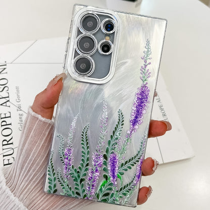 For Samsung Galaxy S25 Ultra 5G Electroplating Flowers Plants Texture TPU Phone Case(Lavender FL3) - Galaxy S25 Ultra 5G Cases by buy2fix | Online Shopping UK | buy2fix