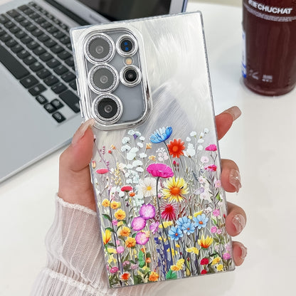 For Samsung Galaxy S25 Ultra 5G Electroplating Flower Texture TPU Phone Case(Flowers SH4) - Galaxy S25 Ultra 5G Cases by buy2fix | Online Shopping UK | buy2fix