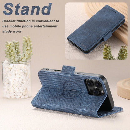 For iPhone 16 Suteni J07 Multi-functional Horizontal MagSafe Denim Leather Phone Case(Blue) - iPhone 16 Cases by Suteni | Online Shopping UK | buy2fix