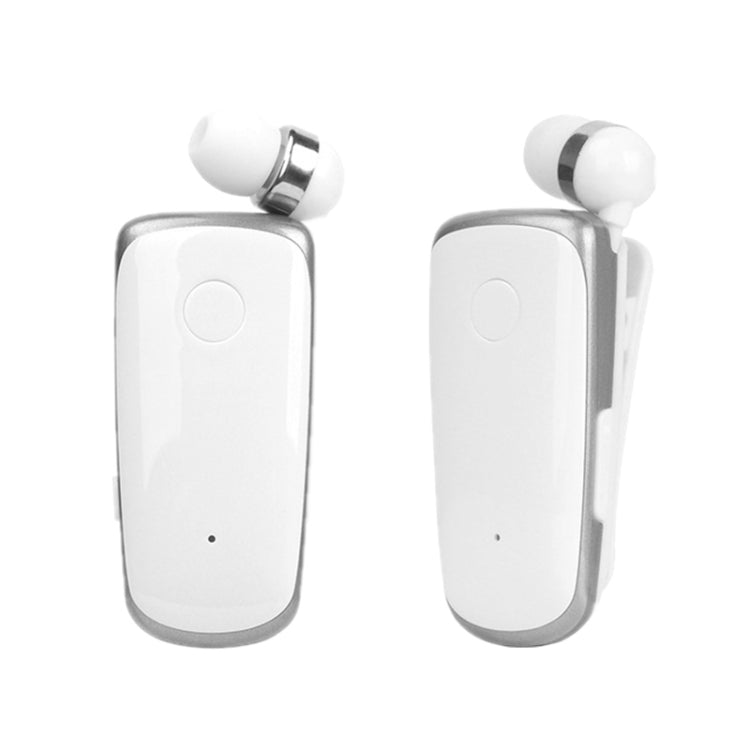 K39 Wireless Bluetooth Headset CSR DSP chip In-Ear Vibrating Alert Wear Clip Hands Free Earphone (White) - Bluetooth Earphone by buy2fix | Online Shopping UK | buy2fix