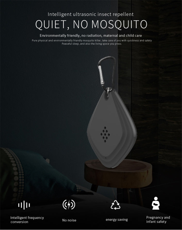 Outdoor Mosquito Repellent Portable Ultrasonic Insect Repellent Insecticide USB Charging Intelligent Frequency Conversion(White) - Repellents by buy2fix | Online Shopping UK | buy2fix