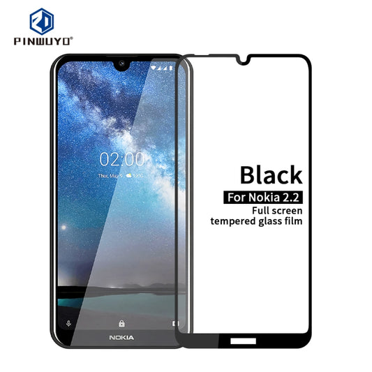 PINWUYO 9H 2.5D Full Screen Tempered Glass Film for Nokia 2.2(Black) - Nokia Tempered Glass by PINWUYO | Online Shopping UK | buy2fix