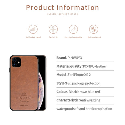 PINWUYO Pin Rui Series Classical Leather, PC + TPU + PU Leather Waterproof And Anti-fall All-inclusive Protective Shell for iPhone 11(Brown) - More iPhone Cases by PINWUYO | Online Shopping UK | buy2fix