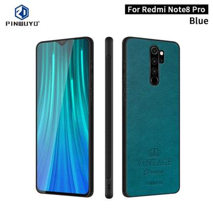 For Xiaomi RedMi Note 8 Pro PINWUYO Pin Rui Series Classical Leather, PC + TPU + PU Leather Waterproof And Anti-fall All-inclusive Protective Shell(Blue) - Xiaomi Cases by PINWUYO | Online Shopping UK | buy2fix