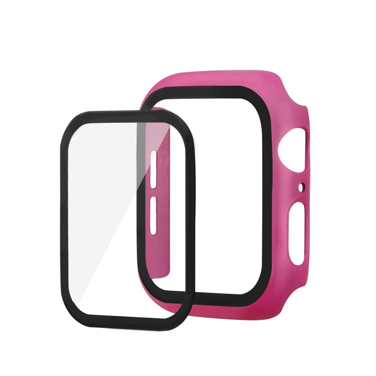 ENKAY Hat-prince Full Coverage PC Case + Tempered Glass Protector for Apple Watch Series 5 / 4 44mm(Rose) - Watch Cases by ENKAY | Online Shopping UK | buy2fix