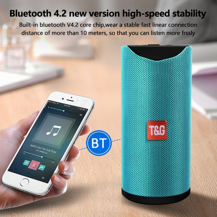 T&G TG113 Portable Bluetooth Speakers Waterproof Stereo Outdoor Loudspeaker MP3 Bass Sound Box with FM Radio(Green) - Desktop Speaker by T&G | Online Shopping UK | buy2fix